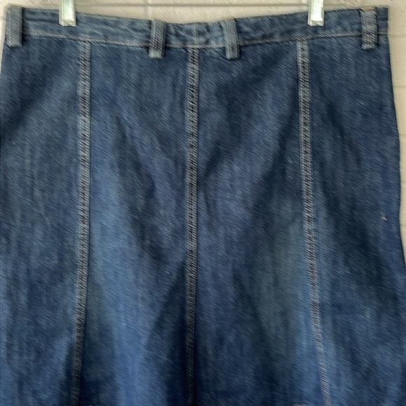 Eddie Bauer Denim Skirt 18 Medium Blue Wash Panel A-Line Front Pockets Retro. - Picture 5 of 15